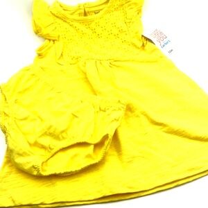 Carter's Baby Dress Size 12m Just One You Yellow Matching 2pc Set Girls Children